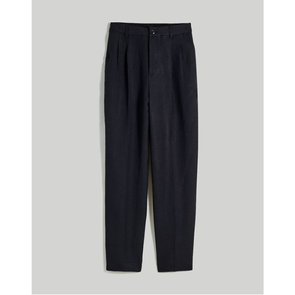 Madewell Petite Tailored Tapered Pant in Linen-Blend